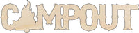 Campout Word Wood Craft Shape - Laser Cut Baltic Birch Unfinished DIY Wood Art Supplies TRP6 - The Wood Shape Store