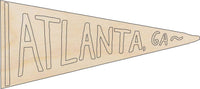 Atlanta Flag Wood Craft Shape - Laser Cut Baltic Birch Unfinished DIY Wood Art Supplies USA1 - The Wood Shape Store