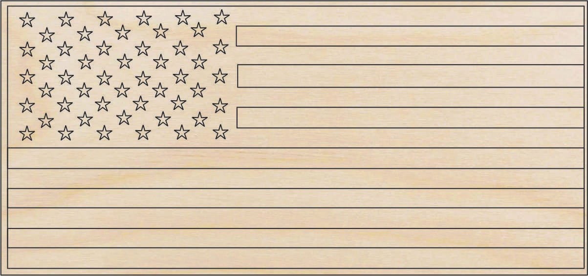 United s Flag Wood Craft Shape - Laser Cut Baltic Birch Unfinished DIY Wood Art Supplies USA23 - The Wood Shape Store