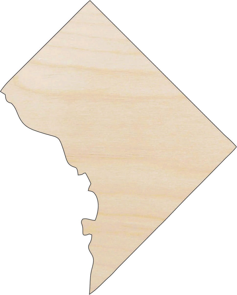 Washington DC Wood Craft Shape - Laser Cut Baltic Birch Unfinished DIY Wood Art Supplies USA39 - The Wood Shape Store