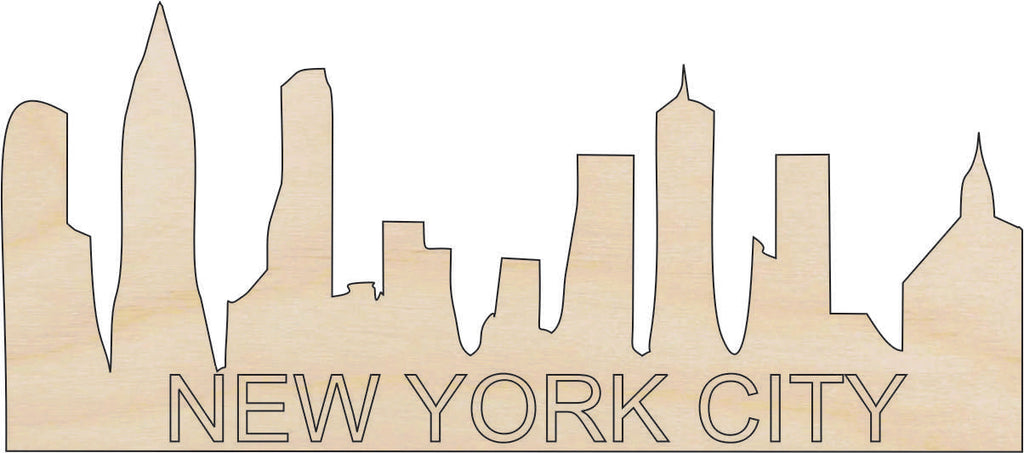 New York City Skyline - Laser Cut Wood Shape USA5