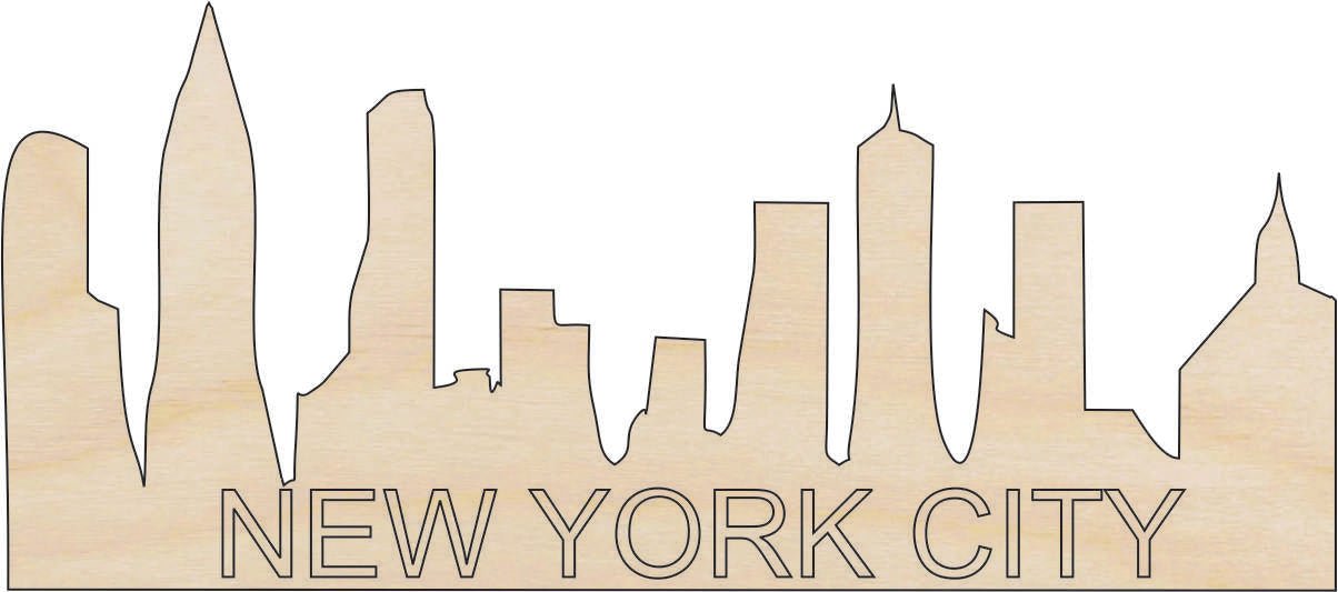 New York Wood Craft Shape - Laser Cut Baltic Birch Unfinished DIY Wood Art Supplies USA5 - The Wood Shape Store
