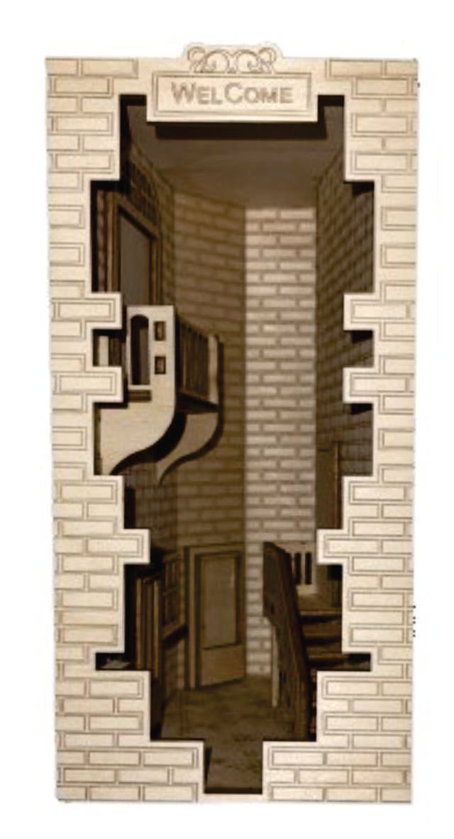 3D City Street Book Nook Laser Cut Out Unfinished Wood NOOK1 - The Wood Shape Store