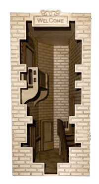 3D City Street Book Nook Laser Cut Out Unfinished Wood NOOK1 - The Wood Shape Store