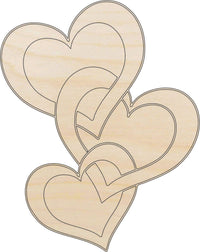 Hearts Wood Craft Shape - Laser Cut Baltic Birch Unfinished DIY Wood Art Supplies VAL19 - The Wood Shape Store