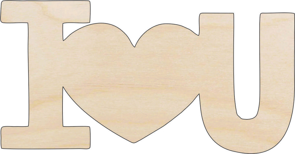 Word I Love You Heart - Laser Cut Out Unfinished Wood Craft Shape VAL23