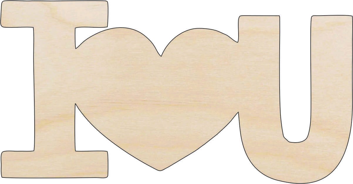 Heart Phrase Wood Craft Shape - Laser Cut Baltic Birch Unfinished DIY Wood Art Supplies VAL23 - The Wood Shape Store