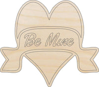 Be Mine Wood Craft Shape - Laser Cut Baltic Birch Unfinished DIY Wood Art Supplies VAL24 - The Wood Shape Store