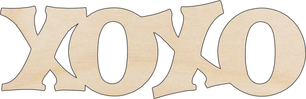 XOXO Phrase Wood Craft Shape - Laser Cut Baltic Birch Unfinished DIY Wood Art Supplies VAL27 - The Wood Shape Store