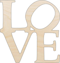 Love Word Wood Craft Shape - Laser Cut Baltic Birch Unfinished DIY Wood Art Supplies VAL28 - The Wood Shape Store