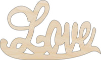 Love Word Wood Craft Shape - Laser Cut Baltic Birch Unfinished DIY Wood Art Supplies VAL33 - The Wood Shape Store