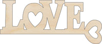 Love Word Wood Craft Shape - Laser Cut Baltic Birch Unfinished DIY Wood Art Supplies VAL34 - The Wood Shape Store