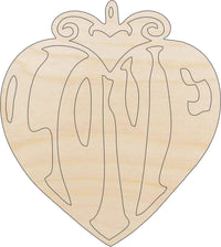 Love Heart Wood Craft Shape - Laser Cut Baltic Birch Unfinished DIY Wood Art Supplies VAL36 - The Wood Shape Store