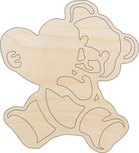 Teddy Bear Wood Craft Shape – Laser Cut Baltic Birch Unfinished DIY Wood Art Supplies VAL38 - The Wood Shape Store