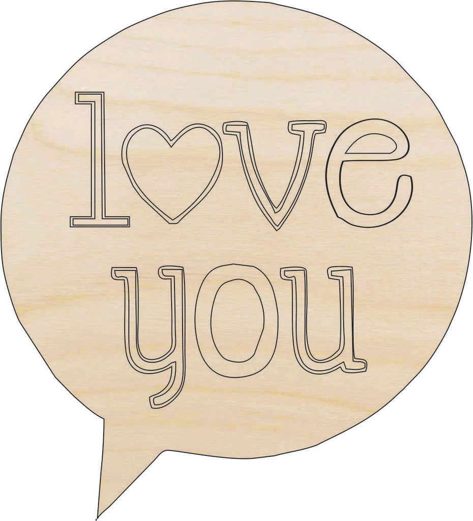 Word Love - Laser Cut Out Unfinished Wood Craft Shape VAL40