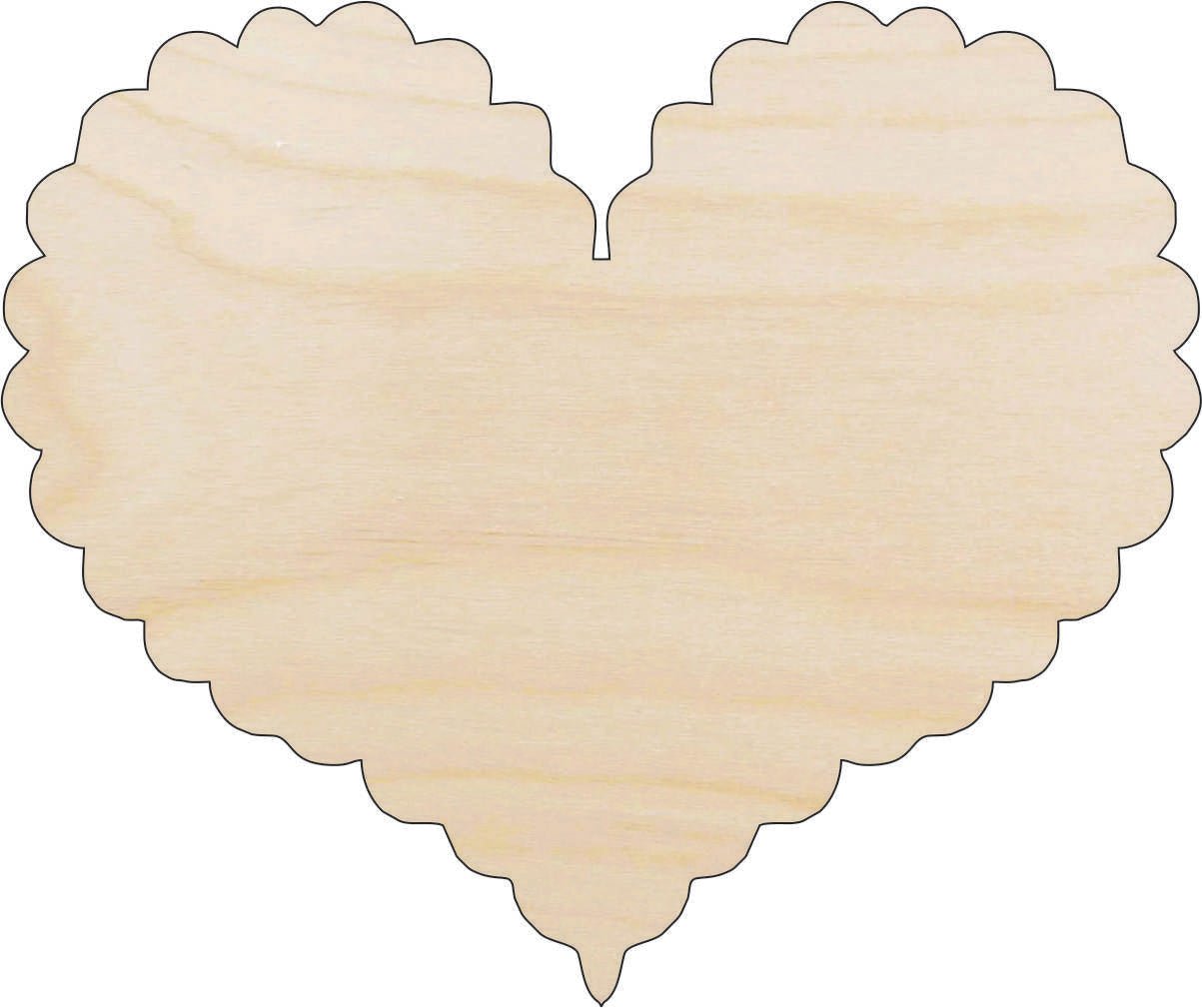 Heart Wood Craft Shape - Laser Cut Baltic Birch Unfinished DIY Wood Art Supplies VAL44 - The Wood Shape Store