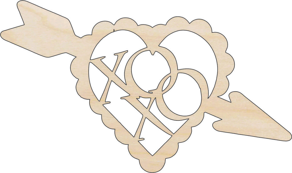 Word XOXO - Laser Cut Out Unfinished Wood Craft Shape VAL6