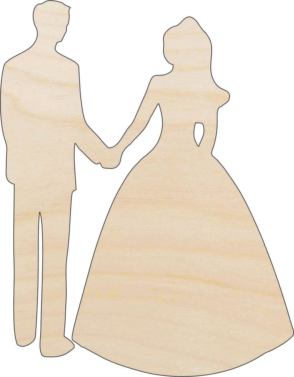 Couple Wood Craft Shape - Laser Cut Baltic Birch Unfinished DIY Wood Art Supplies WDG13 - The Wood Shape Store