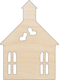 Church Wood Craft Shape - Laser Cut Baltic Birch Unfinished DIY Wood Art Supplies WDG16 - The Wood Shape Store