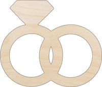 Wedding Rings Wood Craft Shape - Laser Cut Baltic Birch Unfinished DIY Wood Art Supplies WDG17 - The Wood Shape Store