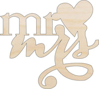 Mr & Mrs Wood Craft Shape - Laser Cut Baltic Birch Unfinished DIY Wood Art Supplies WDG21 - The Wood Shape Store