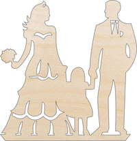 Wedding Couple Wood Craft Shape - Laser Cut Baltic Birch Unfinished DIY Wood Art Supplies WDG23 - The Wood Shape Store