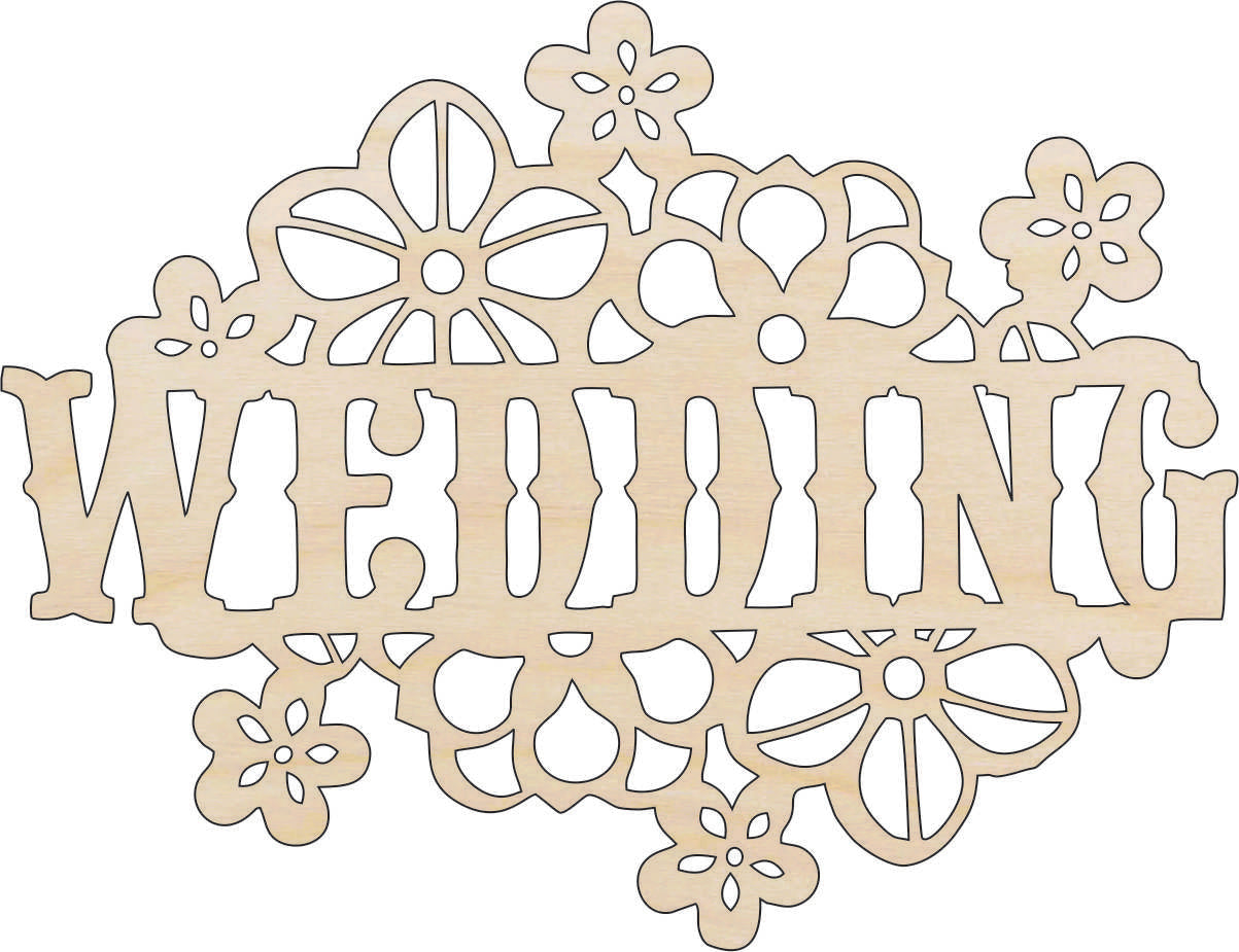 Sign Wedding - Laser Cut Out Unfinished Wood Craft Shape WDG26 Sign Wedding - Laser Cut Out Unfinished Wood Craft Shape WDG26