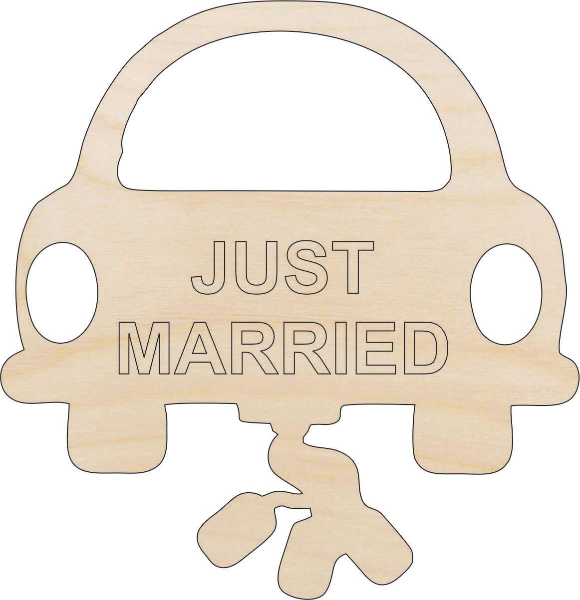 Wedding Car Wood Craft Shape - Laser Cut Baltic Birch Unfinished DIY Wood Art Supplies WDG6 - The Wood Shape Store