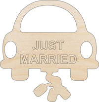 Wedding Car Wood Craft Shape - Laser Cut Baltic Birch Unfinished DIY Wood Art Supplies WDG6 - The Wood Shape Store