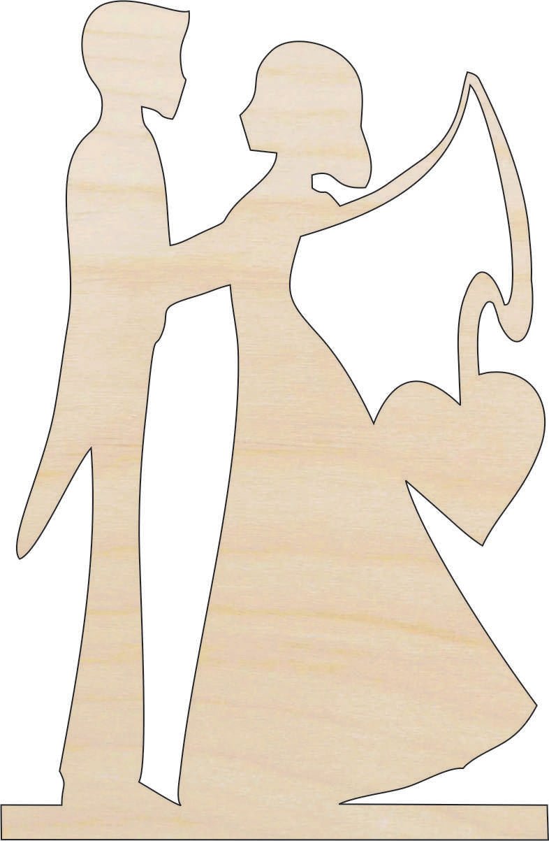 Couple Wood Craft Shape - Laser Cut Baltic Birch Unfinished DIY Wood Art Supplies WDG8 - The Wood Shape Store