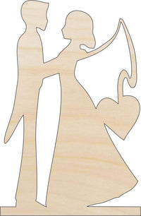 Couple Wood Craft Shape - Laser Cut Baltic Birch Unfinished DIY Wood Art Supplies WDG8 - The Wood Shape Store