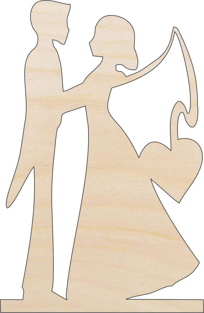 Couple - Laser Cut Out Unfinished Wood Craft Shape WDG8 Couple - Laser Cut Out Unfinished Wood Craft Shape WDG8