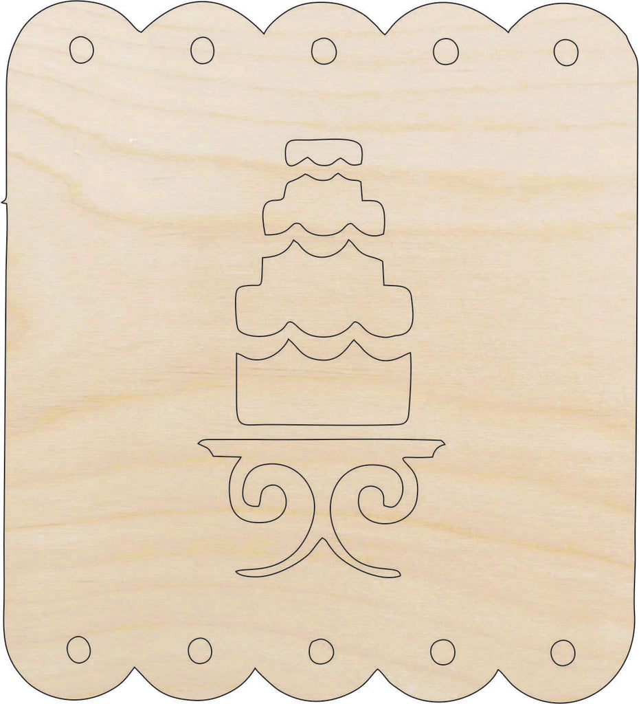 Dessert Cake - Laser Cut Out Unfinished Wood Craft Shape WDG9