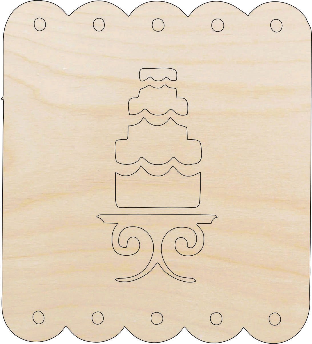 Wedding Cake Wood Craft Shape - Laser Cut Baltic Birch Unfinished DIY Wood Art Supplies WDG9 - The Wood Shape Store