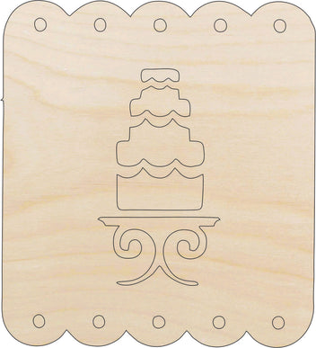 Dessert Cake - Laser Cut Out Unfinished Wood Craft Shape WDG9 Dessert Cake - Laser Cut Out Unfinished Wood Craft Shape WDG9