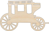 Stagecoach Wood Craft Shape - Laser Cut Baltic Birch Unfinished DIY Wood Art Supplies WGN10 - The Wood Shape Store