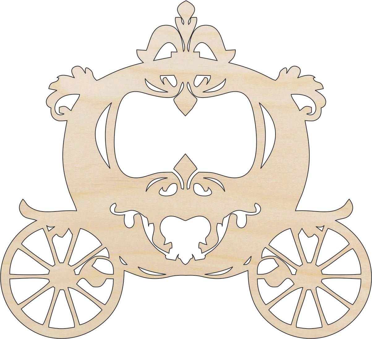 Carriage Wood Craft Shape - Laser Cut Baltic Birch Unfinished DIY Wood Art Supplies WGN13 - The Wood Shape Store