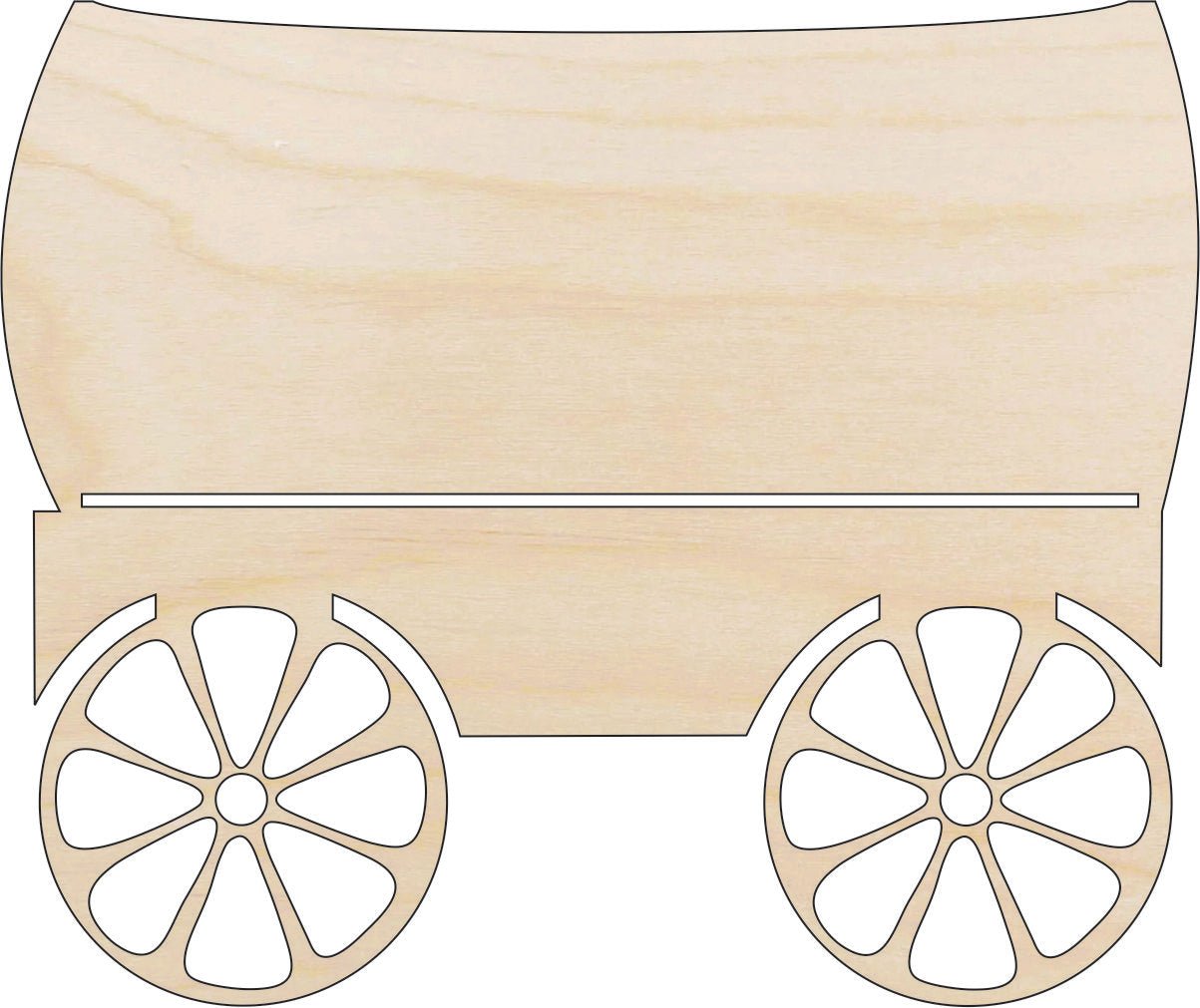 Covered Wagon Wood Craft Shape - Laser Cut Baltic Birch Unfinished DIY Wood Art Supplies WGN1 - The Wood Shape Store