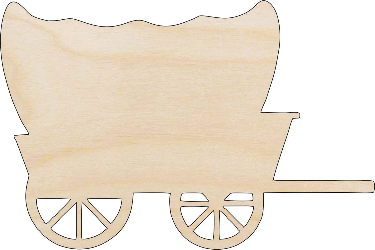 Covered Wagon Wood Craft Shape - Laser Cut Baltic Birch Unfinished DIY Wood Art Supplies WGN6 - The Wood Shape Store