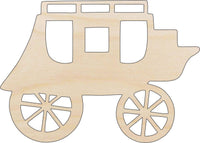 Stagecoach Wood Craft Shape - Laser Cut Baltic Birch Unfinished DIY Wood Art Supplies WGN7 - The Wood Shape Store