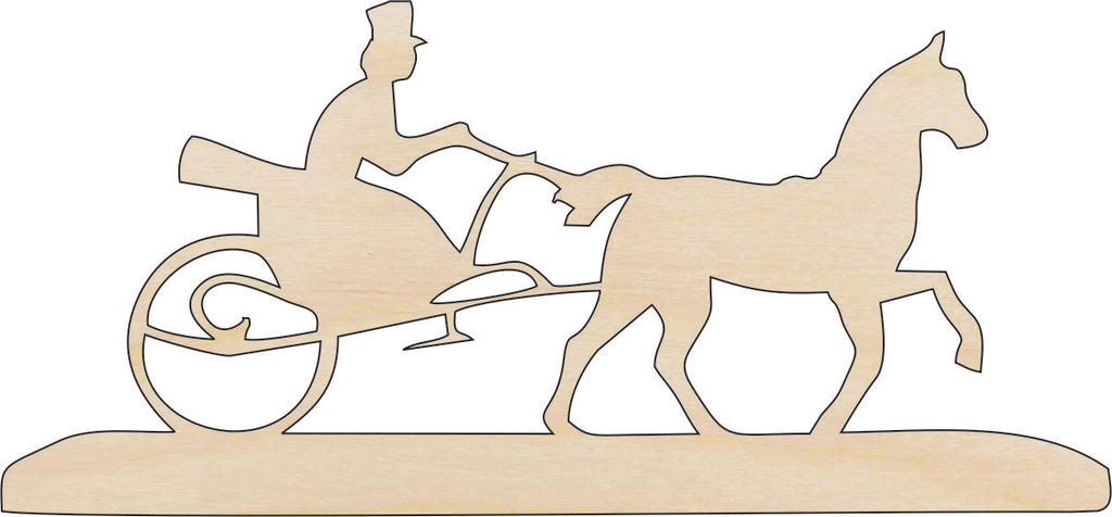 Horse & Buggy - Laser Cut Out Unfinished Wood Craft Shape WGN8