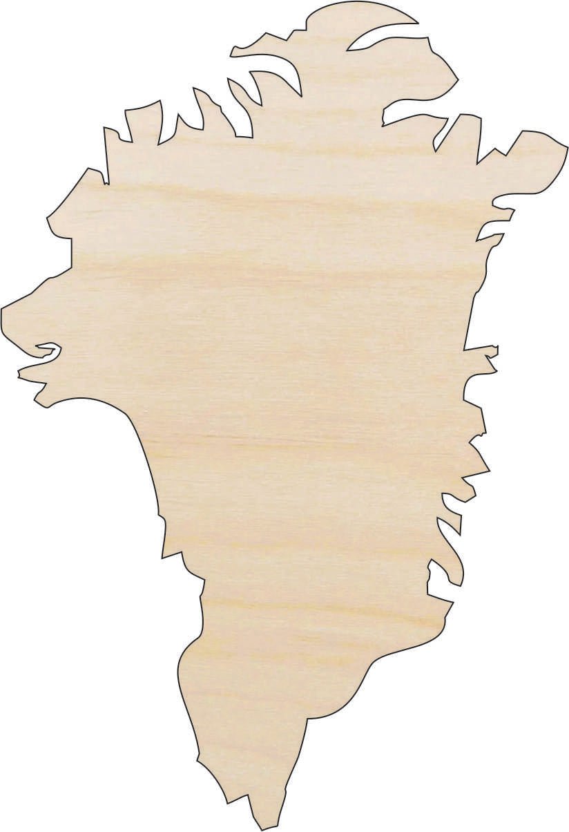 Greenland Wood Craft Shape - Laser Cut Baltic Birch Unfinished DIY Wood Art Supplies WLD100 - The Wood Shape Store