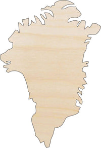Greenland Wood Craft Shape - Laser Cut Baltic Birch Unfinished DIY Wood Art Supplies WLD100 - The Wood Shape Store