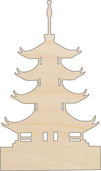 Pagoda Wood Craft Shape - Laser Cut Baltic Birch Unfinished DIY Wood Art Supplies WLD102 - The Wood Shape Store