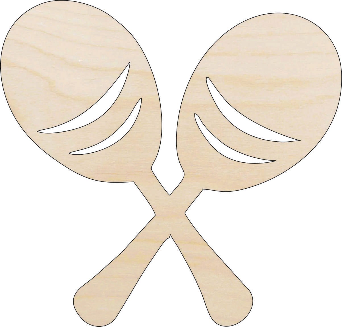 Maracas Wood Craft Shape - Laser Cut Baltic Birch Unfinished DIY Wood Art Supplies WLD16 - The Wood Shape Store