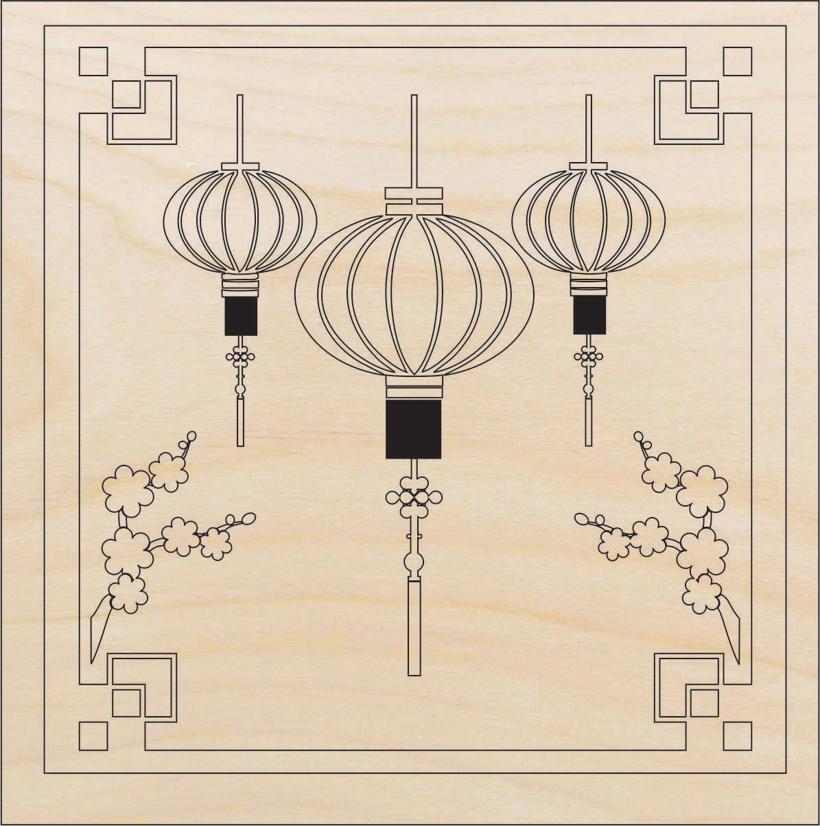 Lantern Wood Craft Shape - Laser Cut Baltic Birch Unfinished DIY Wood Art Supplies WLD17 - The Wood Shape Store