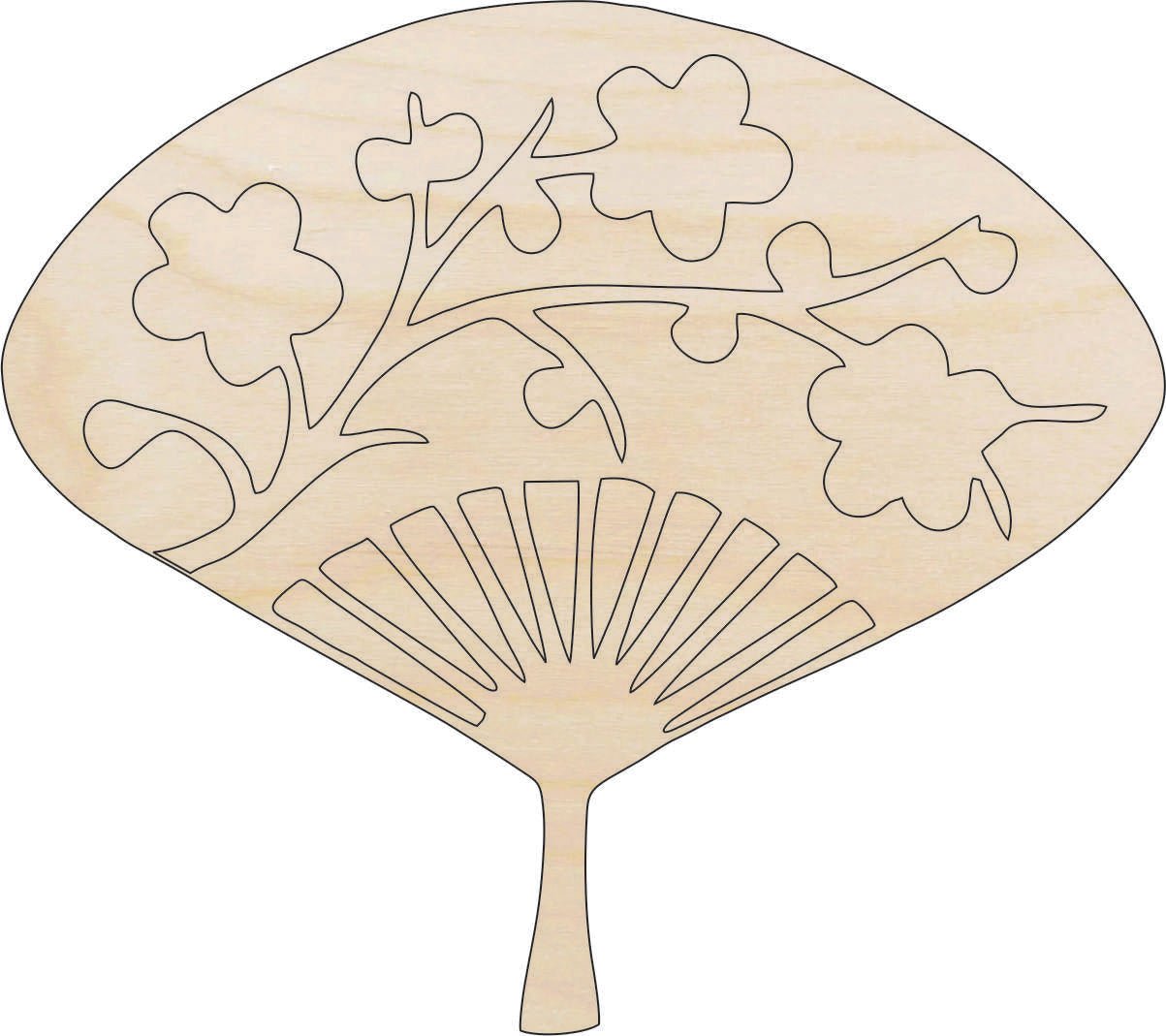 Fan Wood Craft Shape - Laser Cut Baltic Birch Unfinished DIY Wood Art Supplies WLD19 - The Wood Shape Store