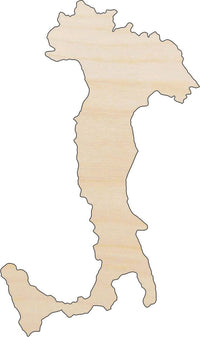 Italy & Sicily Wood Craft Shape - Laser Cut Baltic Birch Unfinished DIY Wood Art Supplies WLD27 - The Wood Shape Store