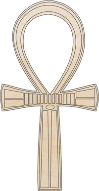 Ankh Wood Craft Shape - Laser Cut Baltic Birch Unfinished DIY Wood Art Supplies WLD35 - The Wood Shape Store