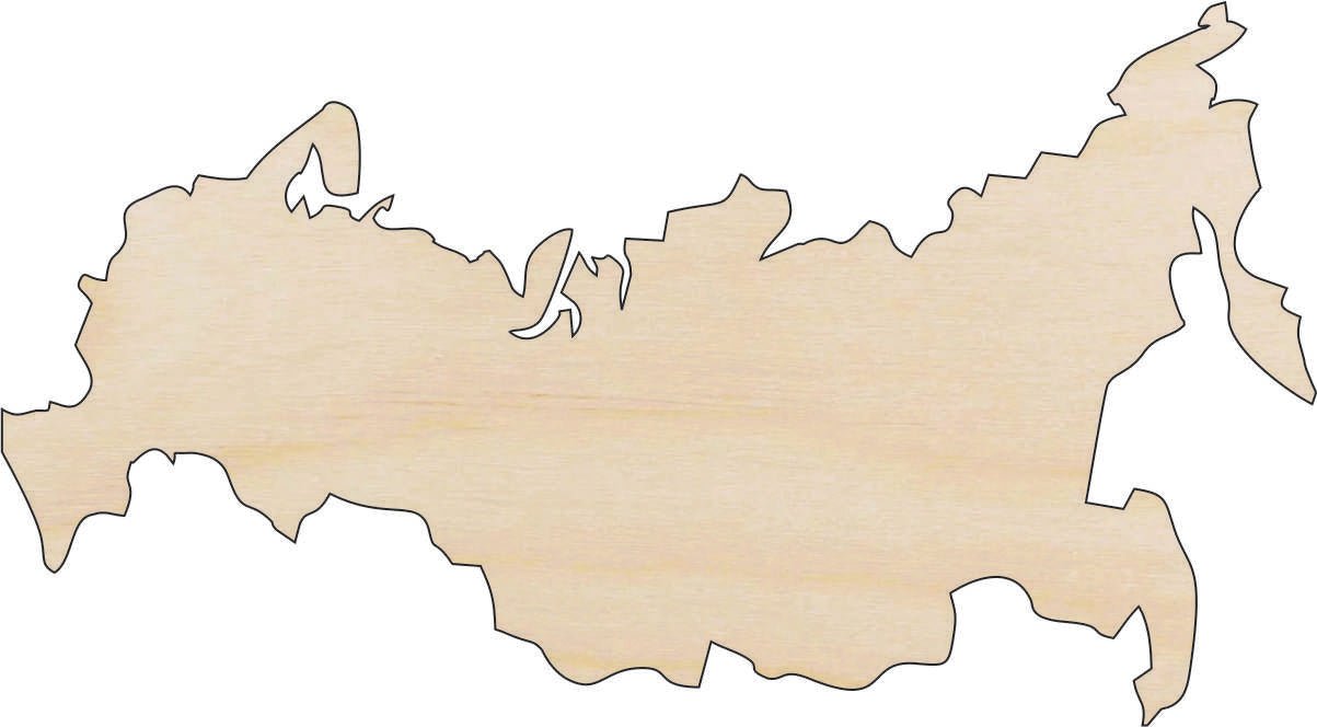 Russia Wood Craft Shape - Laser Cut Baltic Birch Unfinished DIY Wood Art Supplies WLD37 - The Wood Shape Store